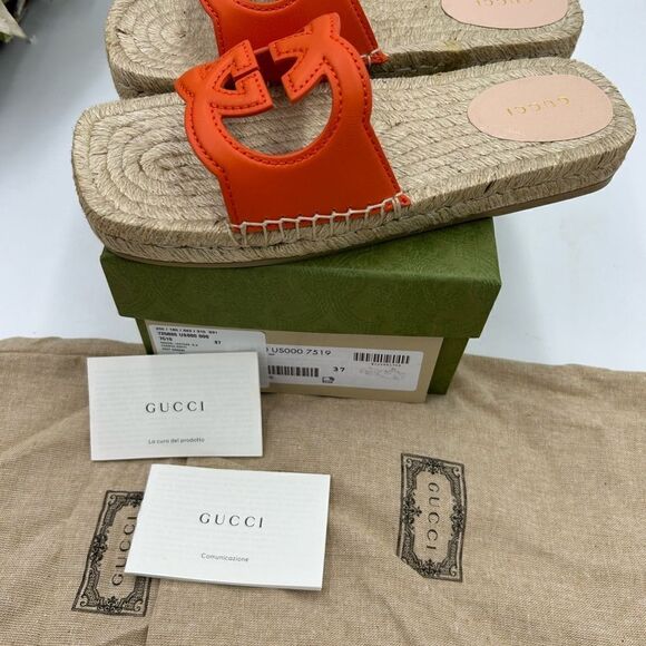 Women’s Gucci interlocking G leather espadrilles size 37 made in Spain - Picture 4 of 11